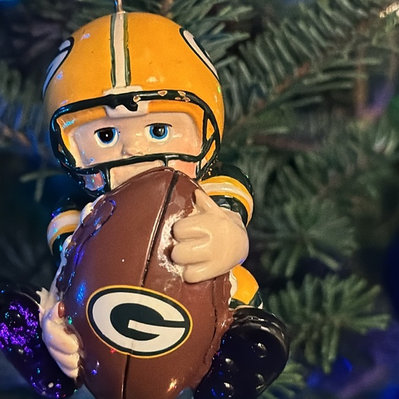 GREEN BAY PACKERS! Christmas ornament!🎄 baby boy football 🏈 ornament. Vintage 🎁 - Picture 4 of 8